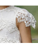 Cap Sleeves Ivory Lace Tulle Keyhole Back Flower Girl Dress
